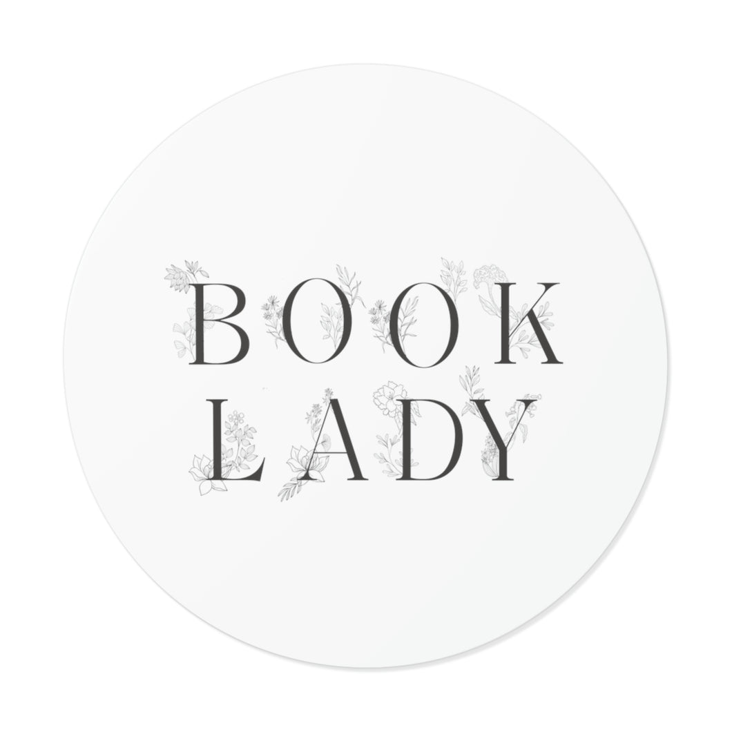 Book Lady | Round Vinyl Sticker