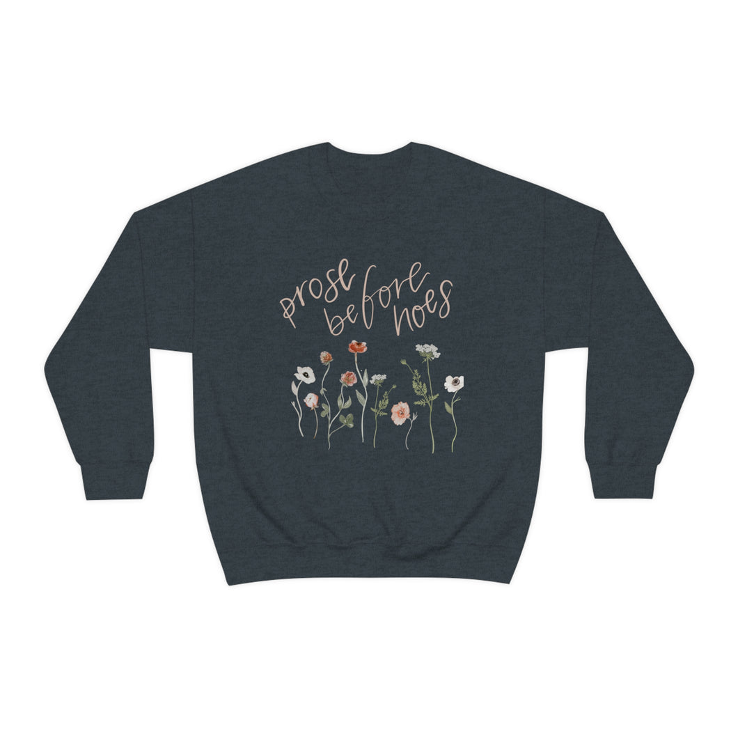 Floral Prose Before Hoes | Crewneck Sweatshirt