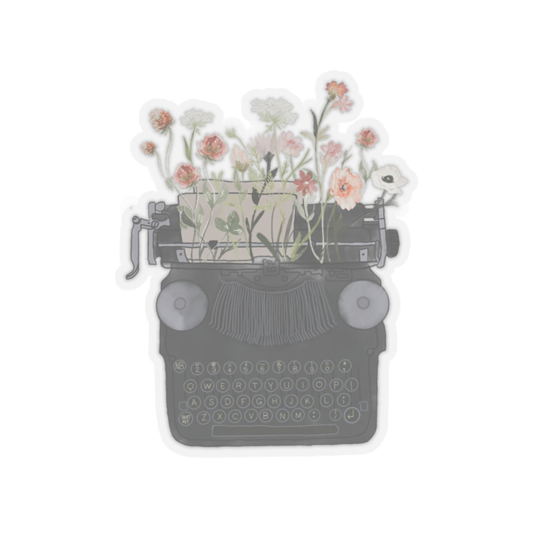 Floral Typewriter | Kiss-Cut Stickers