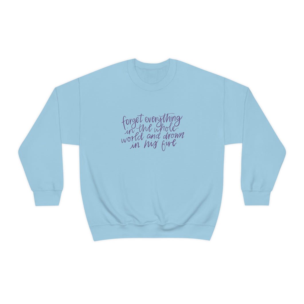 Forget Everything in purple | Crewneck Sweatshirt