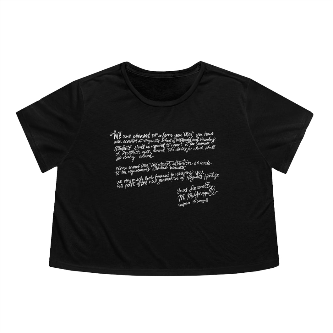 Hogwarts Acceptance Letter Cropped Tee