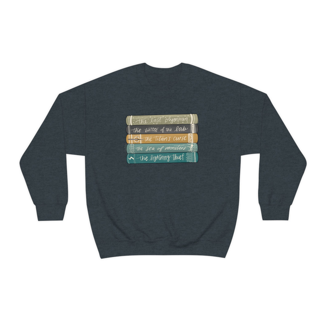 Percy Jackson Book Stack | Crewneck Sweatshirt