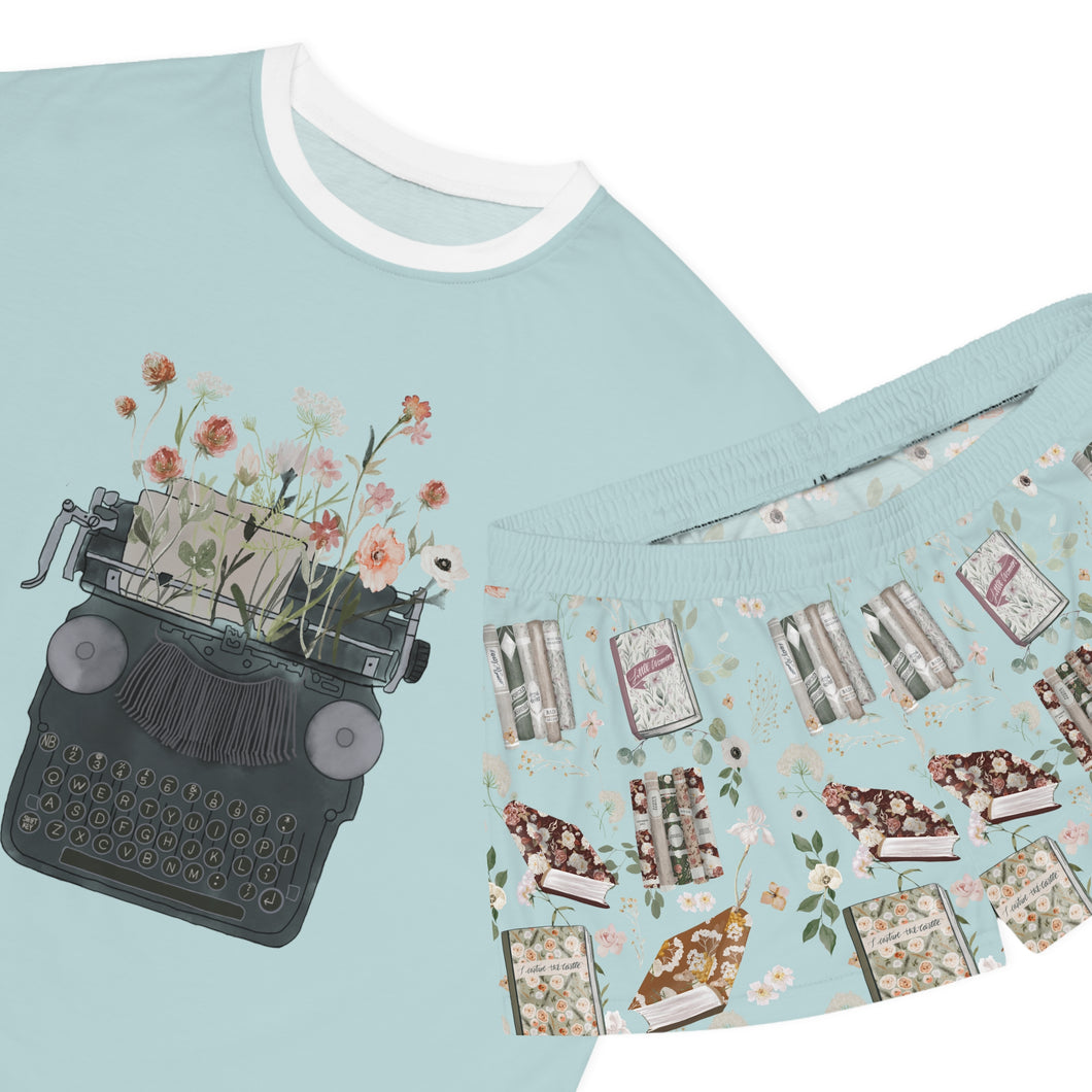 Blooming Typewriter Women's Short Pajama Set