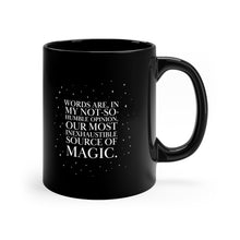 Load image into Gallery viewer, Words are Magic Black Mug
